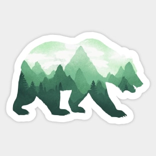 Dramabite Bear Double Exposure Grizzly Surreal Wildlife Animal Sticker